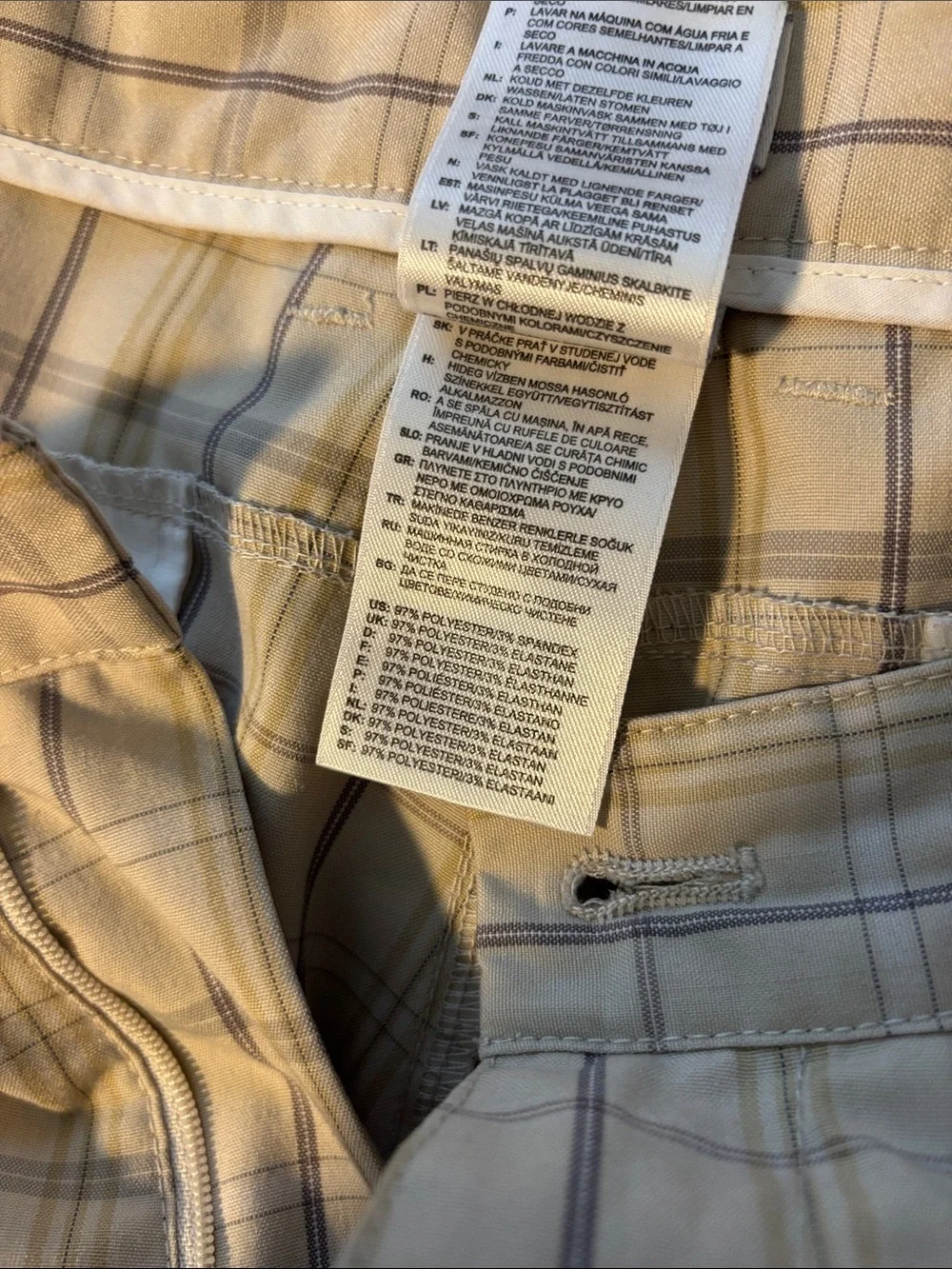 ADIDAS Men's Size 34 Beige Plaid Golf Cargo Shorts